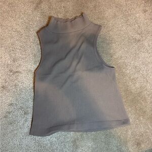 By Together Sleeveless Gray Ribbed Crop Top